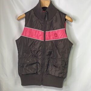 Le Tigre Brown and Pink Puffer Vest